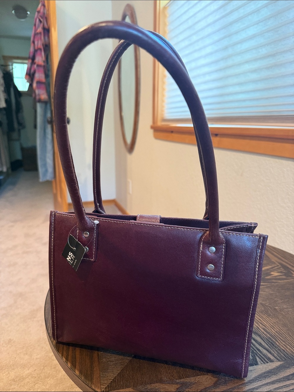 Vntg Wilsons Leather Burgundy Shoulder Tote